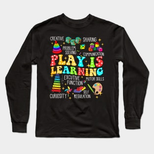 Retro Play Is Learning Kindergarten Teacher Daycare Long Sleeve T-Shirt